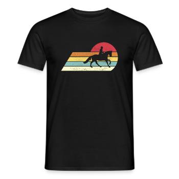 Cavalier Vintage Retro Riding Rider - T-shirt homme - noir - Devant - AI Model Male 178 light (178cm)