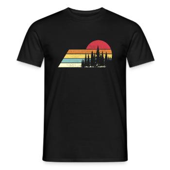 Wald Natur Retro - Männer T-Shirt - Schwarz - Vorne - AI Model Male 178 light (178cm)