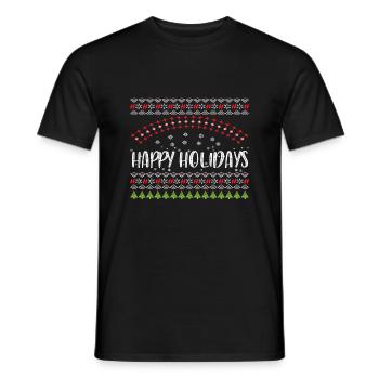 Happy Holidays - Männer T-Shirt - Schwarz - Vorne - AI Model Male 178 light (178cm)