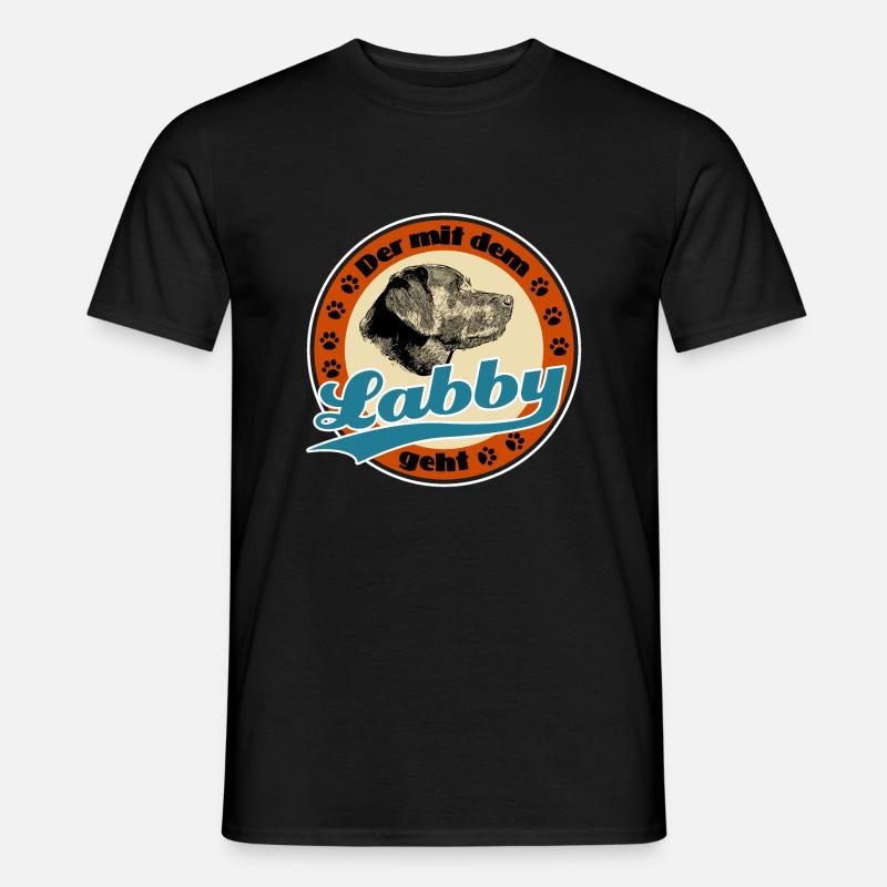Der mit dem Labby - Männer T-Shirt - Schwarz