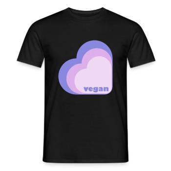 Cœur de lilas végétalien - T-shirt homme - noir - Devant - AI Model Male 178 light (178cm)