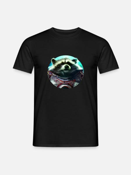 space raccoon - Männer T-Shirt - Schwarz