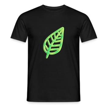 Feuille symbole nature vert épais - T-shirt homme - noir - Devant - AI Model Male 178 light (178cm)
