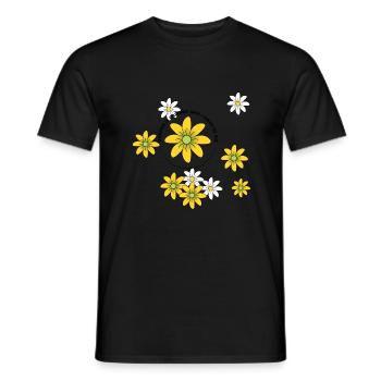 Floral design - Men's T-Shirt - black - Front - AI Model Male 178 light (178cm)