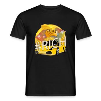 ROYAUME RICHE - #Rich #Reich - T-shirt homme - noir - Devant - AI Model Male 178 light (178cm)