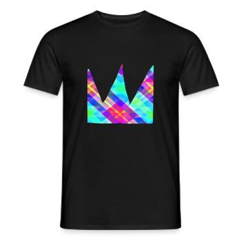 Crown blue colorful shape - Men's T-Shirt - black - Front - AI Model Male 178 light (178cm)