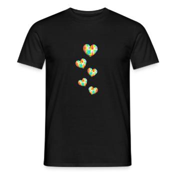 symbole de forme de motif de cœur coloré - T-shirt homme - noir - Devant - AI Model Male 178 light (178cm)