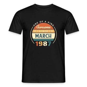 Génial depuis mars 1987 - Anniversaire - Chemise - T-shirt homme - noir - Devant - AI Model Male 178 light (178cm)