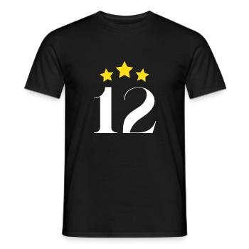 12th anniversary starred - Men's T-Shirt - black - Front - AI Model Male 178 light (178cm)