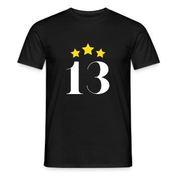 13th anniversary starred - Men's T-Shirt - black - Front - AI Model Male 178 light (178cm)