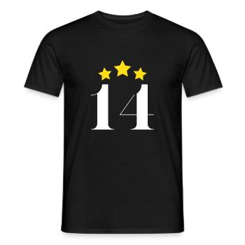 14th anniversary starred - Men's T-Shirt - black - Front - AI Model Male 178 light (178cm)