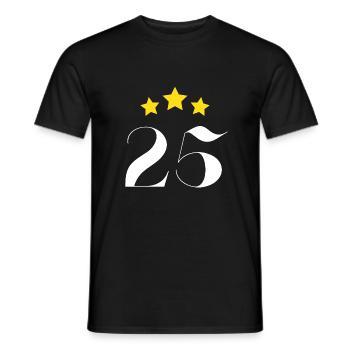 25th Anniversary Starred - Men's T-Shirt - black - Front - AI Model Male 178 light (178cm)