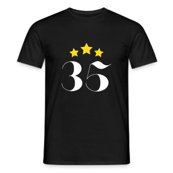 35th Anniversary Starred - Men's T-Shirt - black - Front - AI Model Male 178 light (178cm)