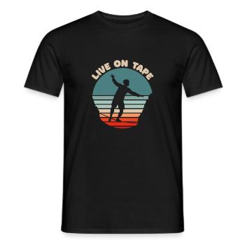 Slackline - Silhouette - Live on Tape Slogan - T-shirt homme - noir - Devant - AI Model Male 178 light (178cm)