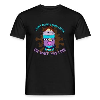 CoffeeLady - Men's T-Shirt - black - Front - AI Model Male 178 light (178cm)