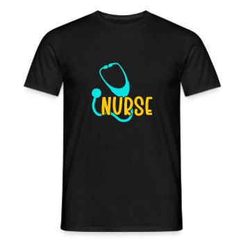 Nurse 05 01 - Men's T-Shirt - black - Front - AI Model Male 178 light (178cm)