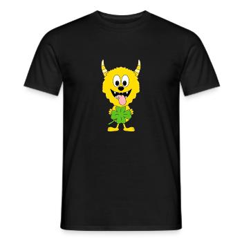 MONSTER - KLEEBLATT - GLÜCKSBRINGER - KIND - BABY - Männer T-Shirt - Schwarz - Vorne - AI Model Male 178 light (178cm)