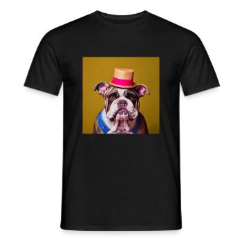 Britpop Bulldog - T-shirt homme - noir - Devant - AI Model Male 178 light (178cm)