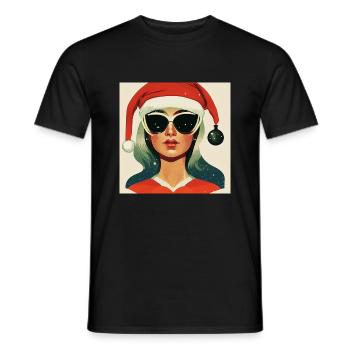 Coole Miss Christmas - Männer T-Shirt - Schwarz - Vorne - AI Model Male 178 light (178cm)