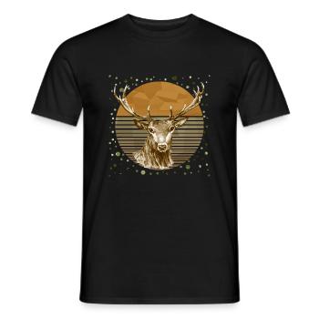 Cerf - T-shirt homme - noir - Devant - AI Model Male 178 light (178cm)