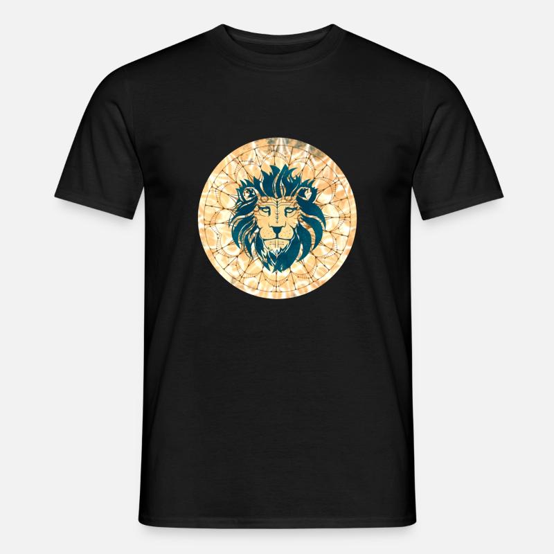 Blauer Löwe - Männer T-Shirt - Schwarz
