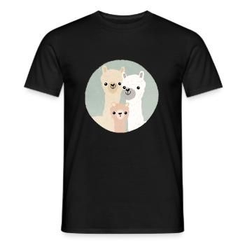Alpaca Family - Men's T-Shirt - black - Front - AI Model Male 178 light (178cm)