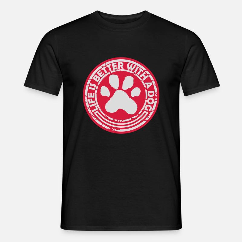 better with a dog - Männer T-Shirt - Schwarz