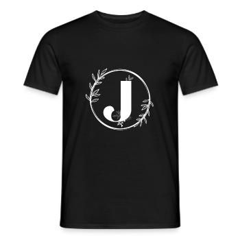 Letter J Floral - Men's T-Shirt - black - Front - AI Model Male 178 light (178cm)