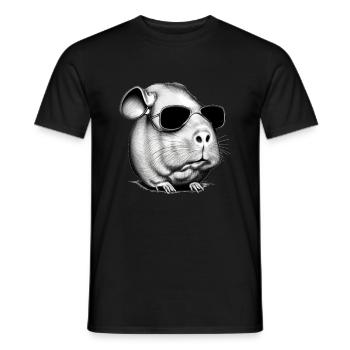 Guinea pig cool sunglasses funny design 14 - Men's T-Shirt - black - Front - AI Model Male 178 light (178cm)