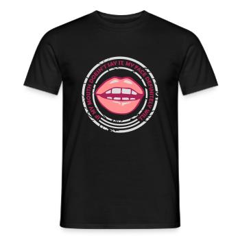 my face definitely will - Männer T-Shirt - Schwarz - Vorne - AI Model Male 178 light (178cm)