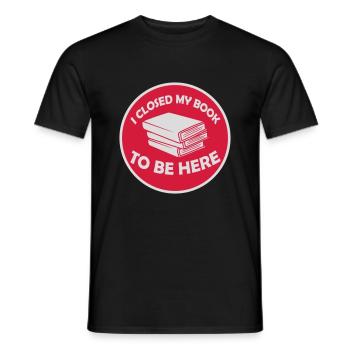I closed my book - Männer T-Shirt - Schwarz - Vorne - AI Model Male 178 light (178cm)