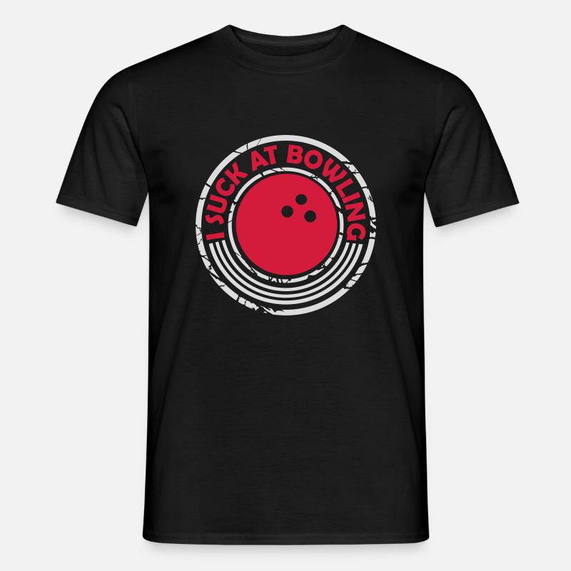 I suck at bowling - Männer T-Shirt - Schwarz