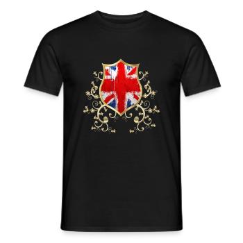 England UK London British English United Kingdom - Men's T-Shirt - black - Front - AI Model Male 178 light (178cm)