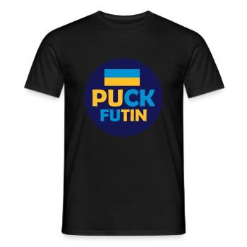 puck futin Logo Design - Männer T-Shirt - Schwarz - Vorne - AI Model Male 178 light (178cm)