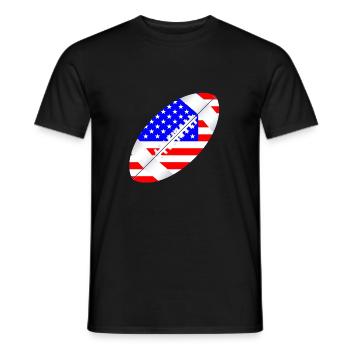 Drapeau de ballon de football américain - T-shirt homme - noir - Devant - AI Model Male 178 light (178cm)