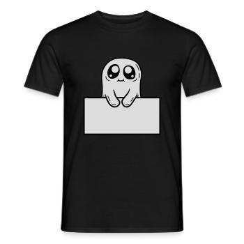 Ghost Shows Shield Cartoon - Men's T-Shirt - black - Front - AI Model Male 178 light (178cm)
