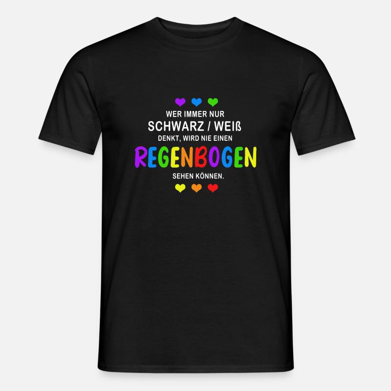 Regenbogen - Pride - Männer T-Shirt - Schwarz