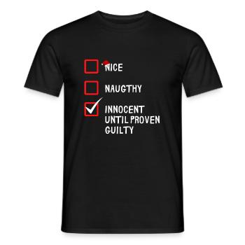 Nice naughty innocent until proven guilty christma - Men's T-Shirt - black - Front - AI Model Male 178 light (178cm)