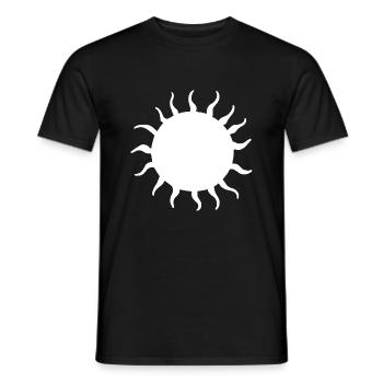 Sun Summer Watercolor Nature Beach Sky 10 - Men's T-Shirt - black - Front - AI Model Male 178 light (178cm)