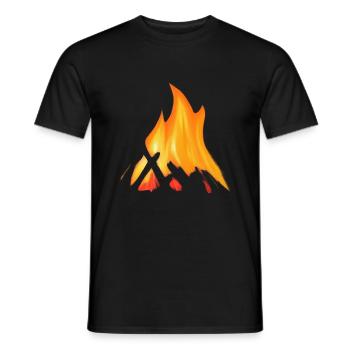 Feu de camp Camping Nature Feu de forêt Extérieur Tente 3 - T-shirt homme - noir - Devant - AI Model Male 178 light (178cm)