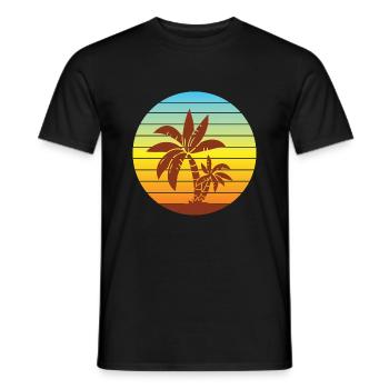 Holiday Beach Palm Waves Summer Sea Cadeau - T-shirt homme - noir - Devant - AI Model Male 178 light (178cm)