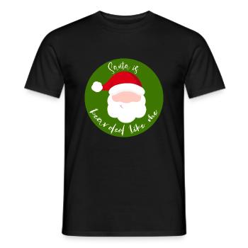 Le Père Noël est barbu comme moi - T-shirt homme - noir - Devant - AI Model Male 178 light (178cm)