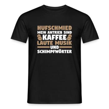 Hufbeschlagschmied Kaffee Pferdeschmied Hufschmied - Männer T-Shirt - Schwarz - Vorne - AI Model Male 178 light (178cm)