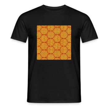 Chinesisches Muster - Männer T-Shirt - Schwarz - Vorne - AI Model Male 178 light (178cm)