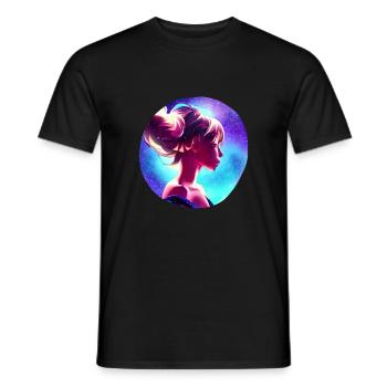 ANIME SPACE GIRL - Men's T-Shirt - black - Front - AI Model Male 178 light (178cm)