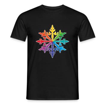 Flocon de neige Neige Hiver Noël coloré 3 - T-shirt homme - noir - Devant - AI Model Male 178 light (178cm)