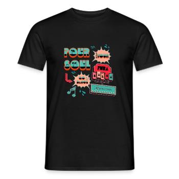 Pour Soul Design, Dance Shirt,Cartoon Style - Männer T-Shirt - Schwarz - Vorne - AI Model Male 178 light (178cm)