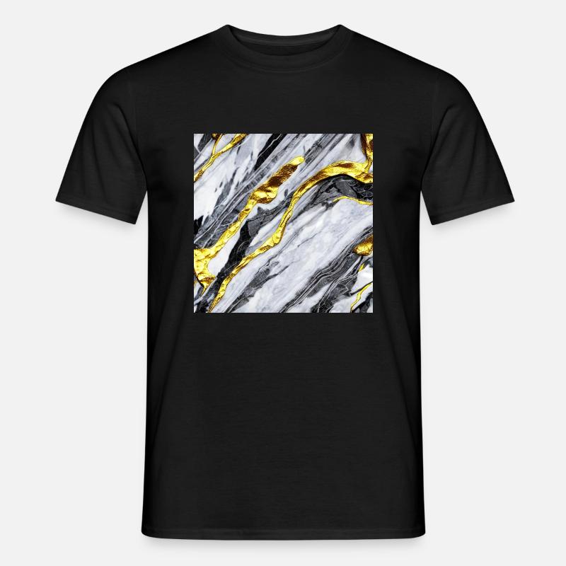 Marmorgold Struktur - Männer T-Shirt - Schwarz