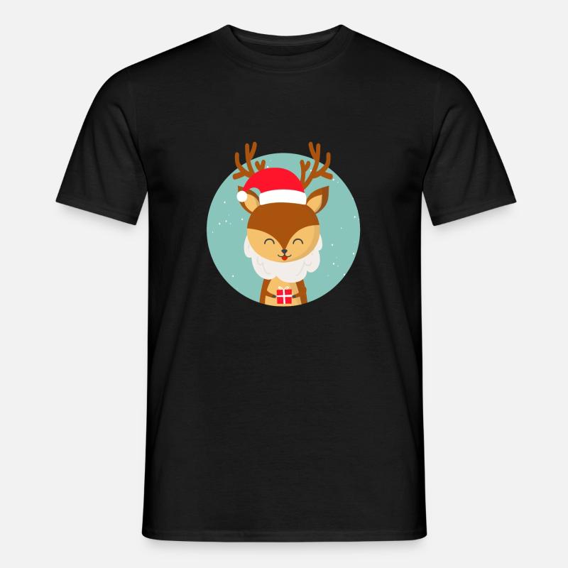 Weihnachtsmannhirsch - Männer T-Shirt - Schwarz