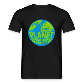 Planète sur le devis de profit - T-shirt homme - noir - Devant - AI Model Male 178 light (178cm)